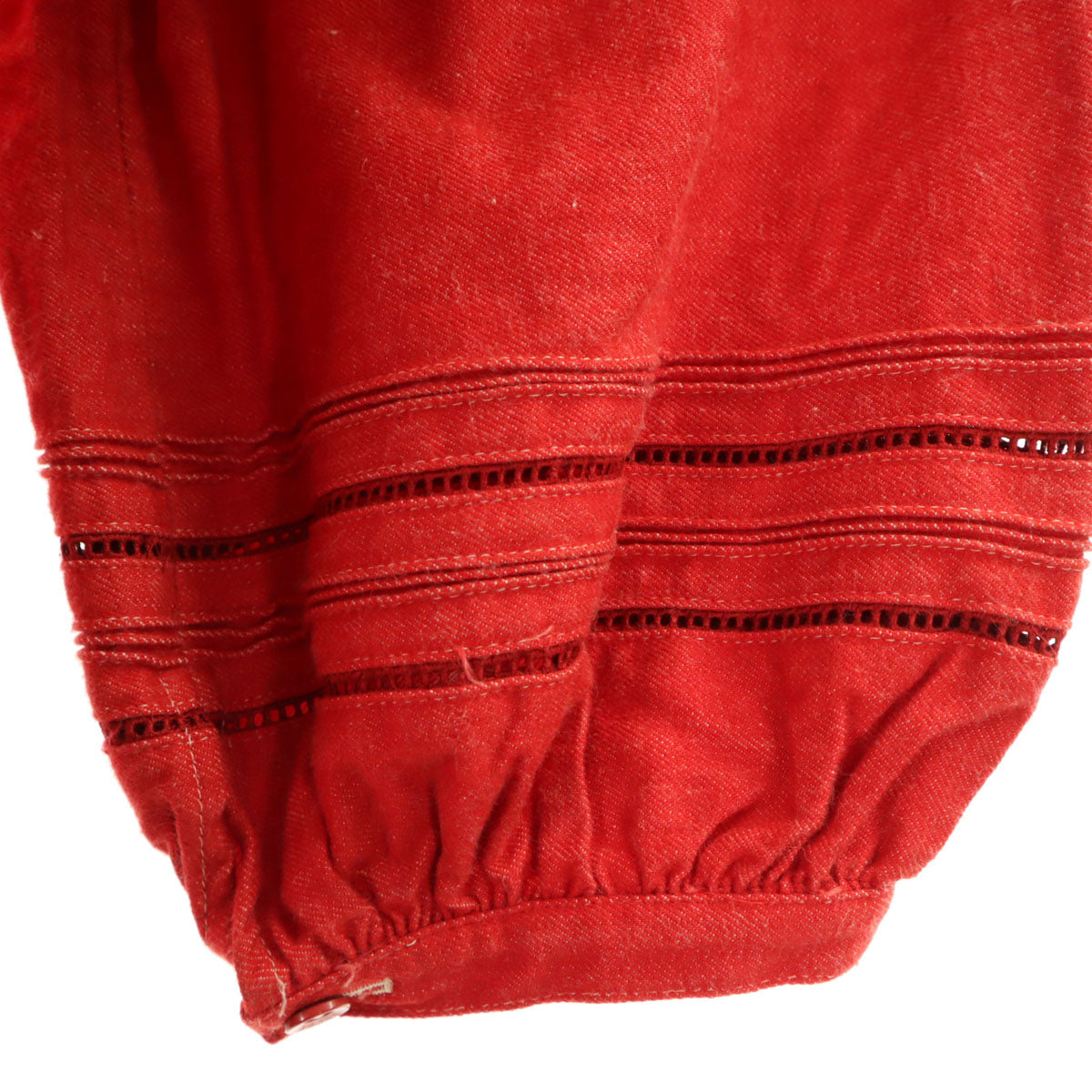 PINK HOUSE ピンクハウス 長袖 オープンカラー ナイロン ロングワンピース レッド系 レディース