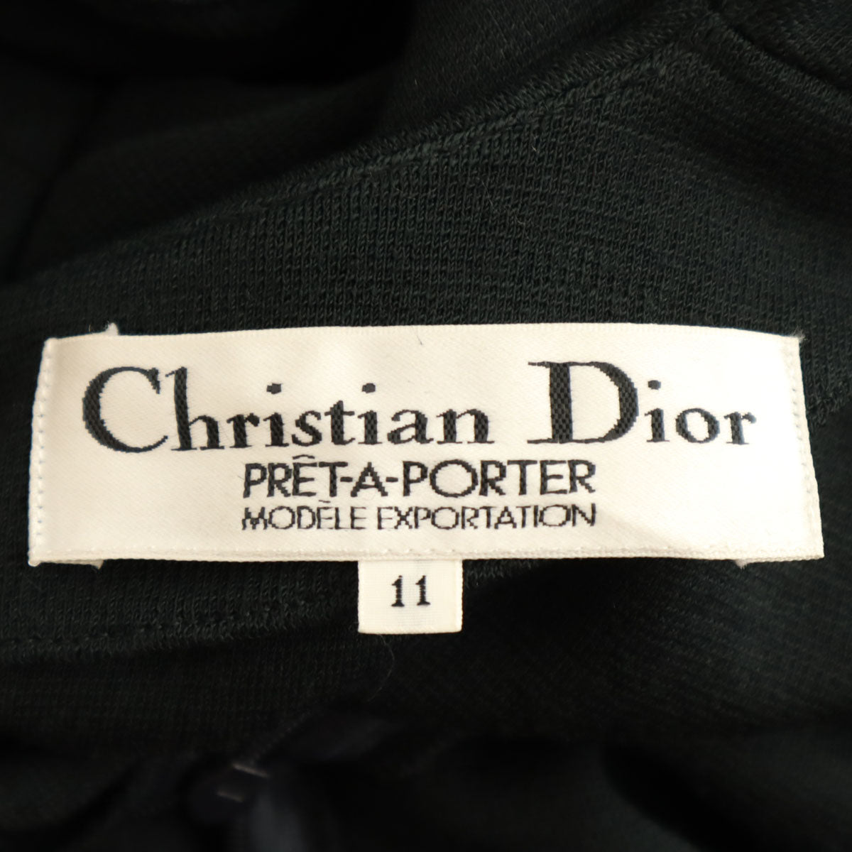 Christian Dior クリスチャンディオール 90s pret-a-porter ウール オールド 長袖 ロングワンピース 11 ブラック系 バックファスナー レディース
