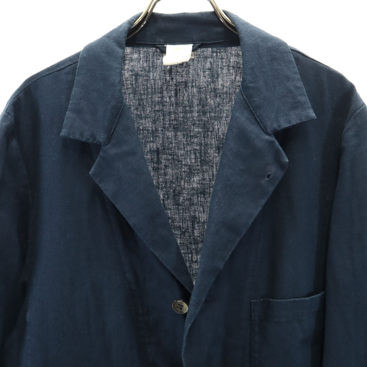 GANRYU ガンリュウ Comme des Garcons 日本製 リネン オープンカラー コート S ネイビー系 メンズ