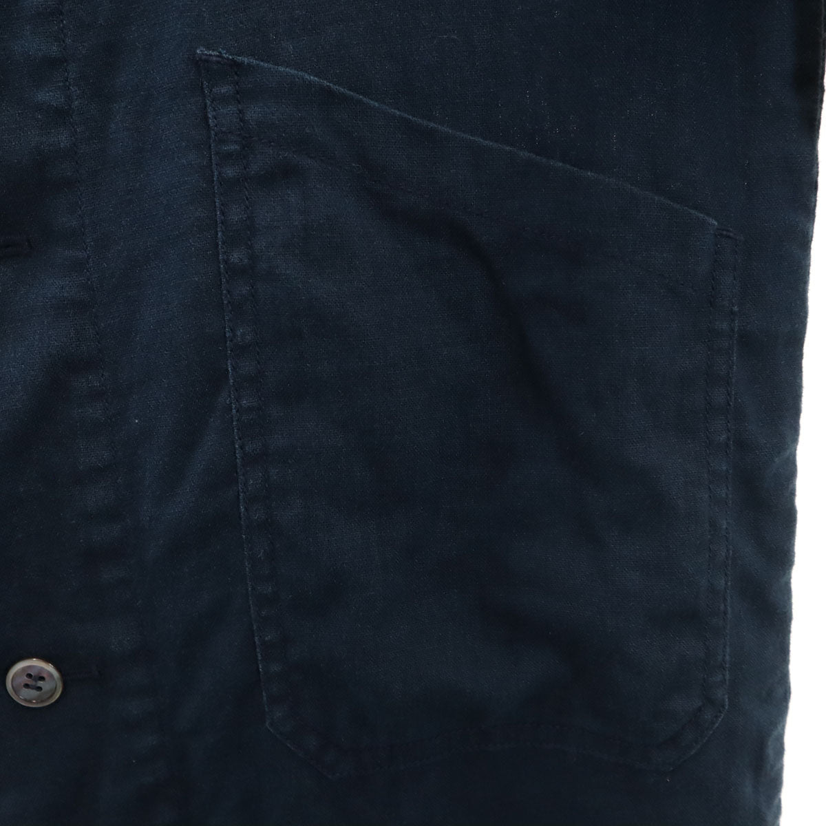 GANRYU ガンリュウ Comme des Garcons 日本製 リネン オープンカラー コート S ネイビー系 メンズ