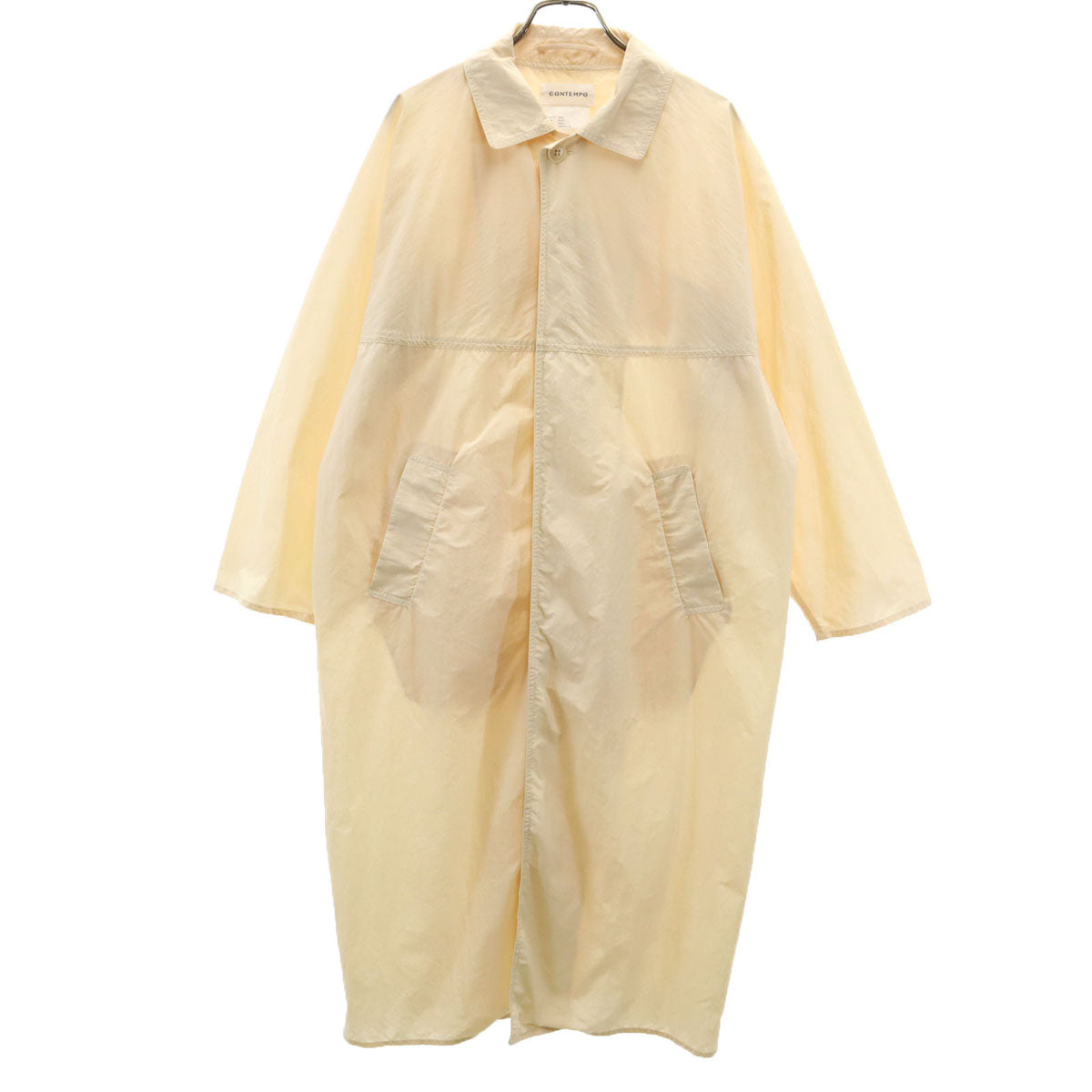 CONTEMPO コンテンポ 日本製 ナイロン ロングコート S クリーム系 メンズ