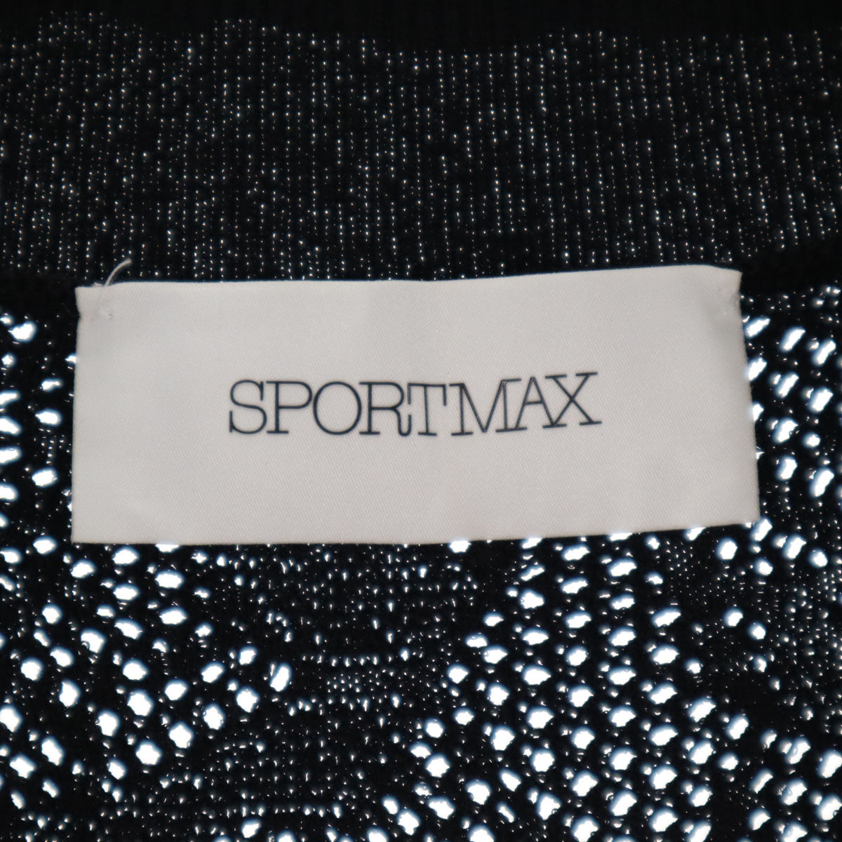 SPORTMAX スポーツマックス レース柄 7分袖 ニット ロングワンピース M ブラック マックスマーラ レディース