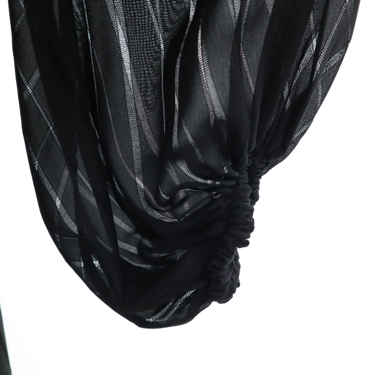 未使用 ESTNATION エストネーション 日本製 ストライプ柄 長袖 ロングワンピース 38 ブラック インナーキャミソール付き レディース