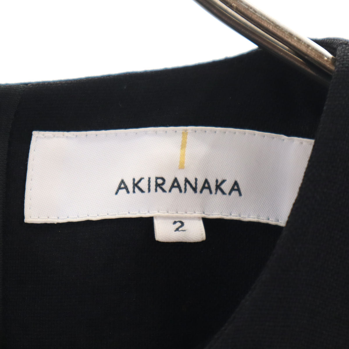 AKIRANAKA アキラナカ 日本製 フレンチスリーブ 異素材切替 ロングワンピース 2 黒 レディース