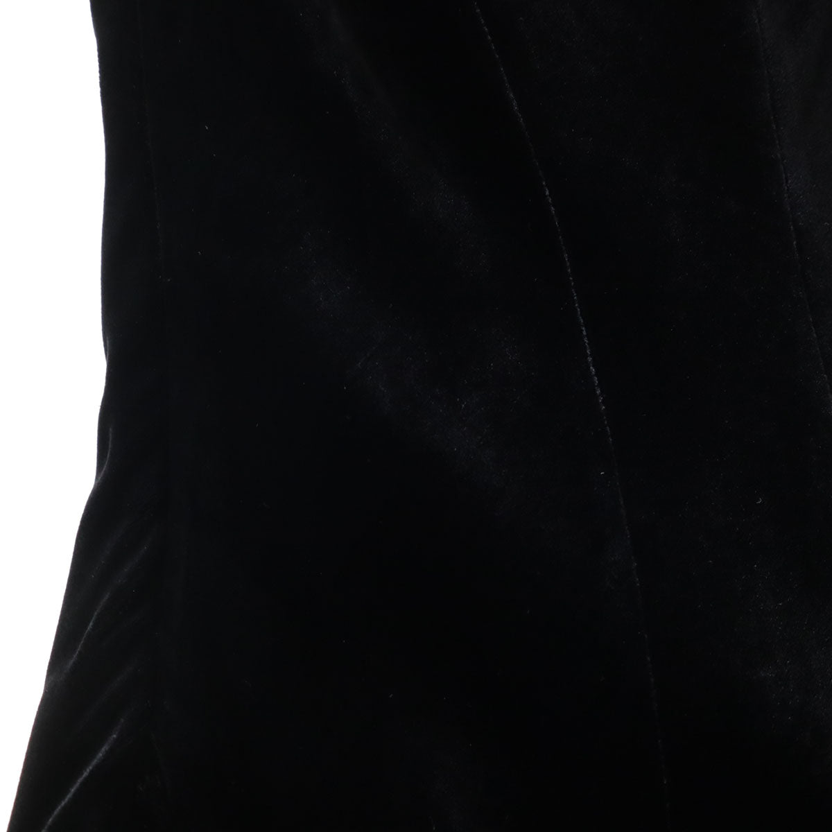 Emporio Armani エンポリオアルマーニ イタリア製 フレンチスリーブ ベロア ビジュー付 膝丈ワンピース 38 黒 レディース