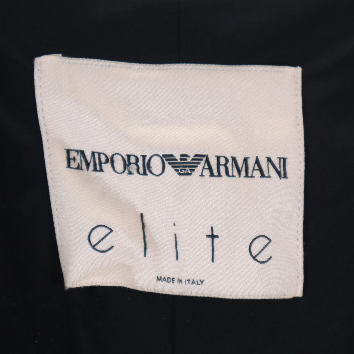 Emporio Armani エンポリオアルマーニ イタリア製 フレンチスリーブ ベロア ビジュー付 膝丈ワンピース 38 黒 レディース