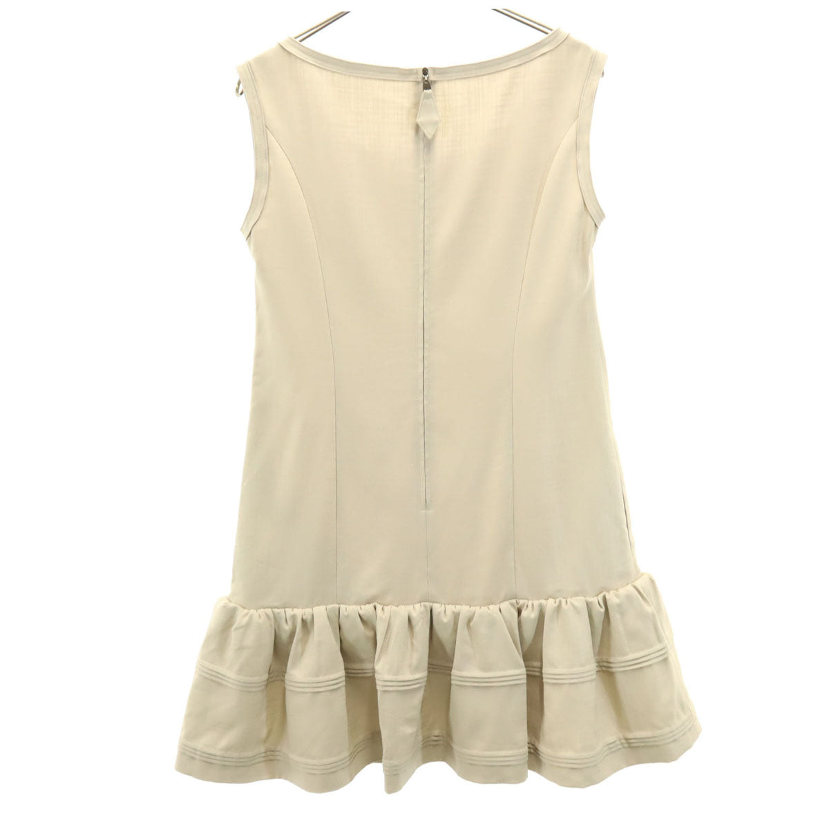 FOXEY NEW YORK フォクシーニューヨーク 日本製 ノースリーブ ミニワンピース 38 ベージュ系 レディース