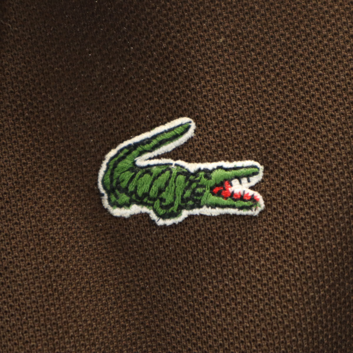 CHEMISE LACOSTE シュミーズラコステ 80s フランス製 半袖 ポロ ロングワンピース 40 ブラウン レディース