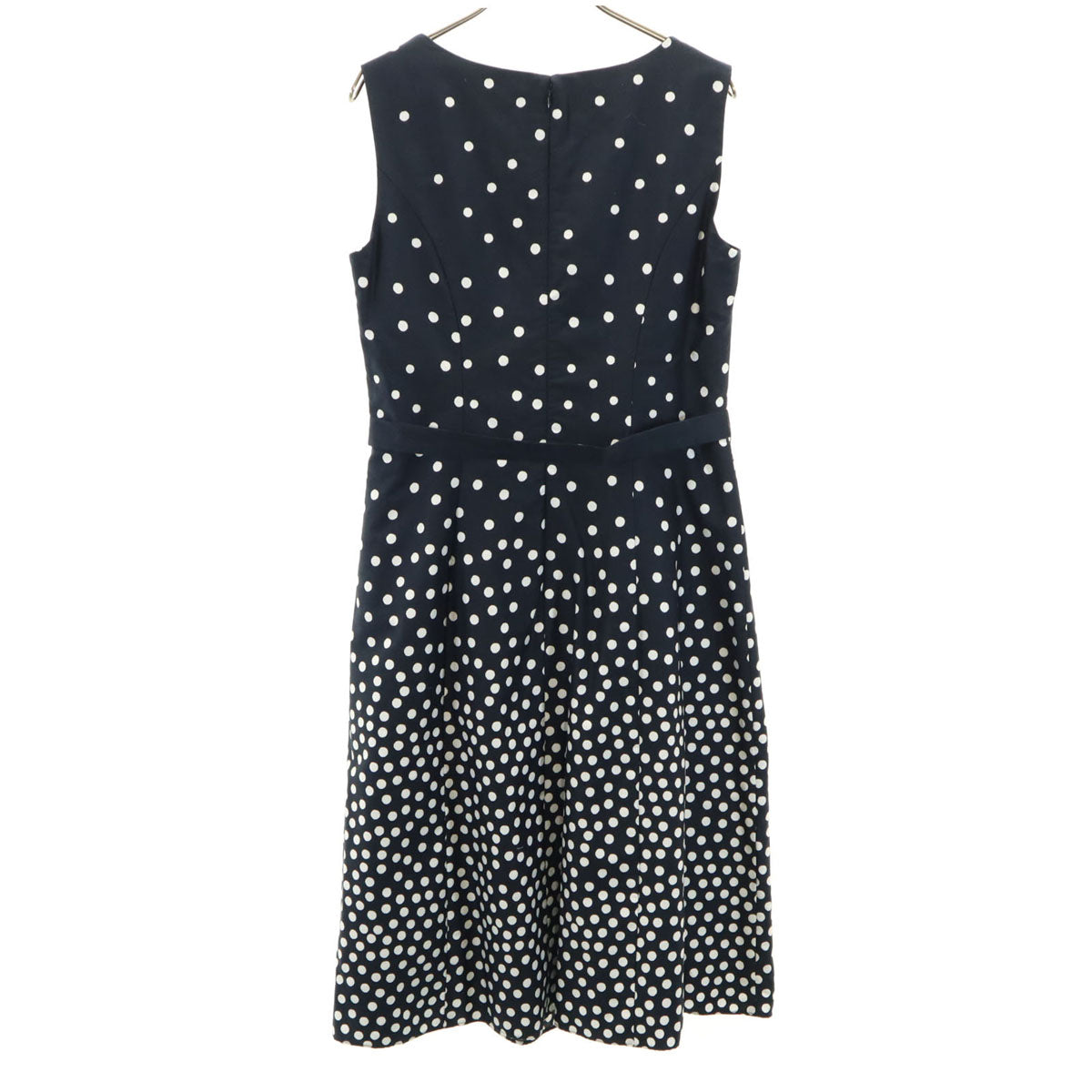 Laura Ashley ローラアシュレイ ドット柄 ノースリーブ ワンピース 11 ネイビー系 水玉 レディース