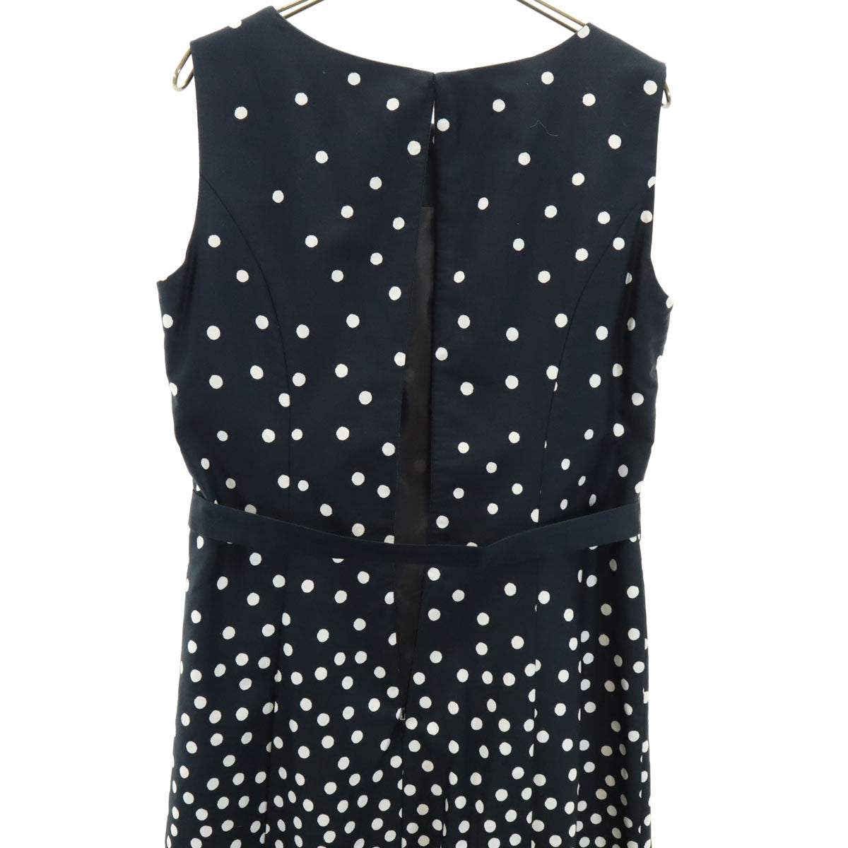 Laura Ashley ローラアシュレイ ドット柄 ノースリーブ ワンピース 11 ネイビー系 水玉 レディース