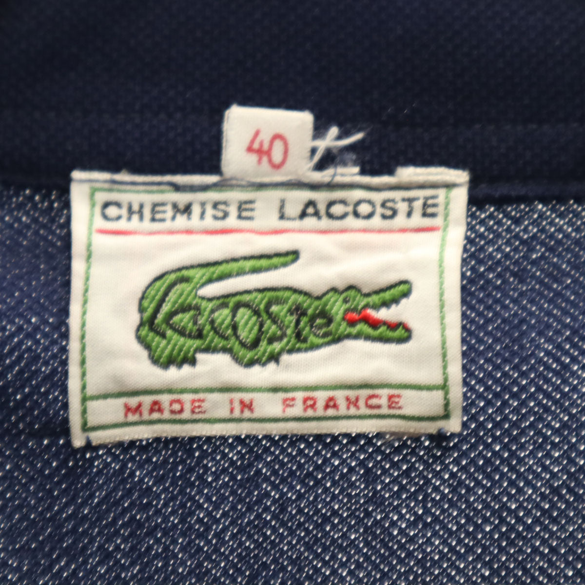 CHEMISE LACOSTE シュミーズラコステ 80s フランス製 半袖 ポロ ワンピース 40 ネイビー レディース