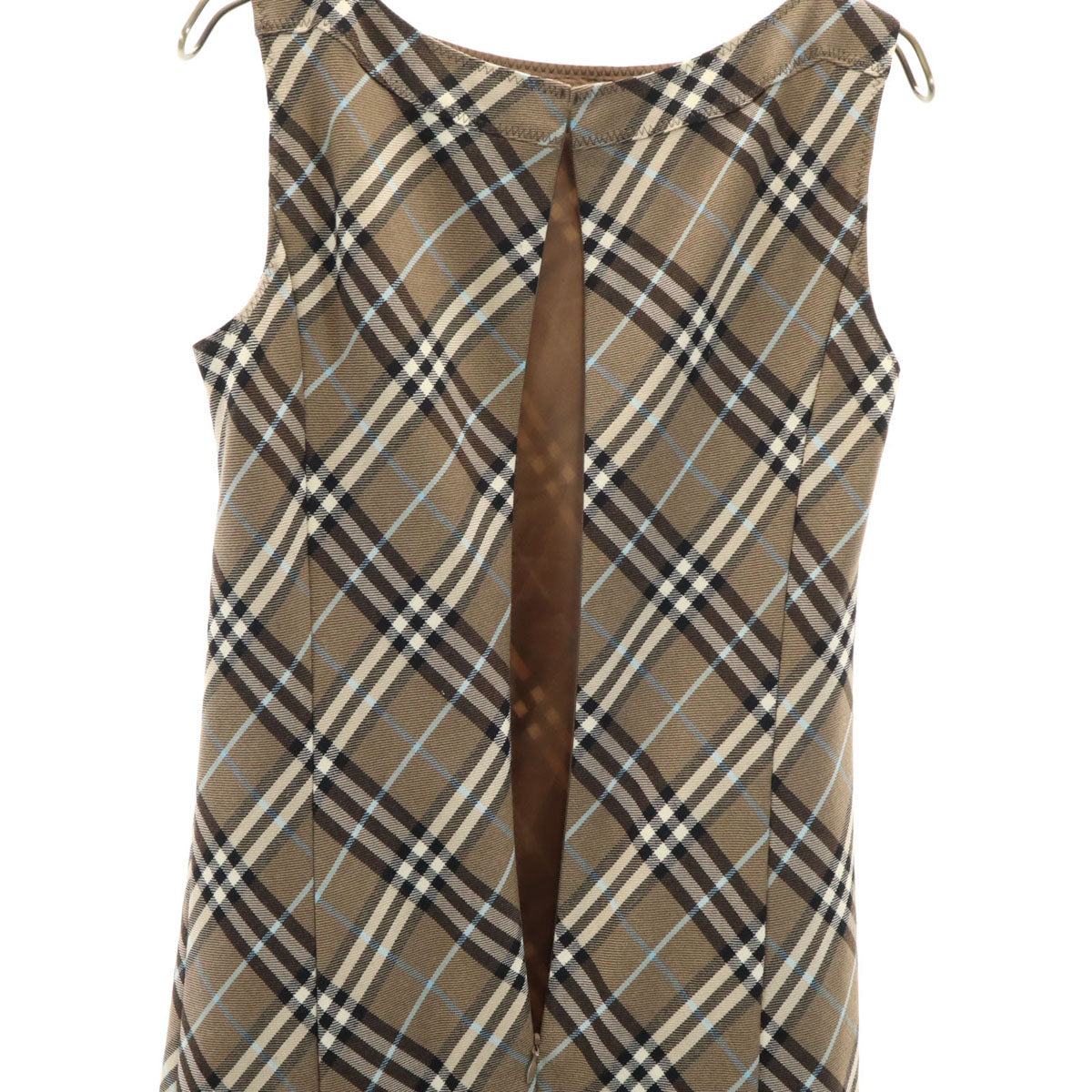 バーバリーブルーレーベル ブラウン チェック柄 ノースリーブ
