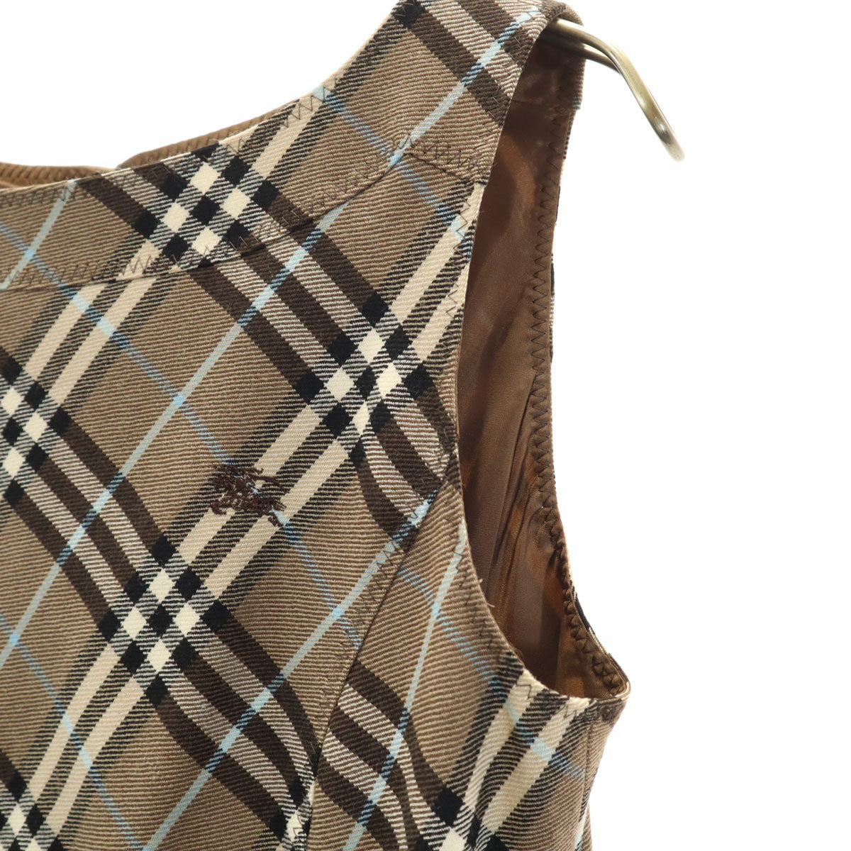 バーバリーブルーレーベル ブラウン チェック柄 ノースリーブ