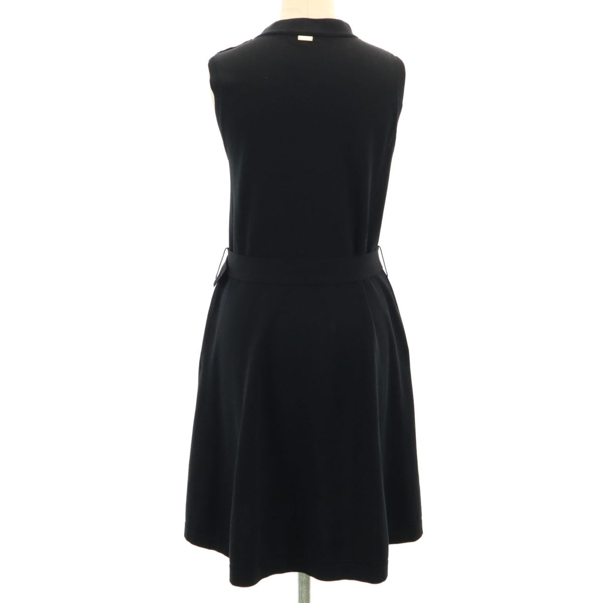 BLUE LABEL CRESTBRIDGE ブルーレーベルクレストブリッジ ノースリーブ ニット ワンピース 38 ブラック レディース