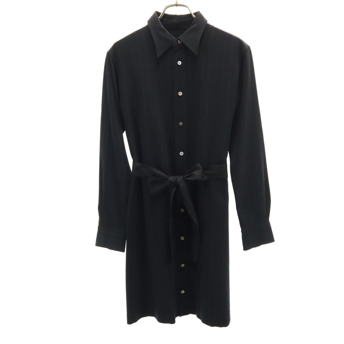 RALPH LAUREN COLLECTION ラルフローレン コレクション 長袖 シャツワンピース 9 ブラック レディース