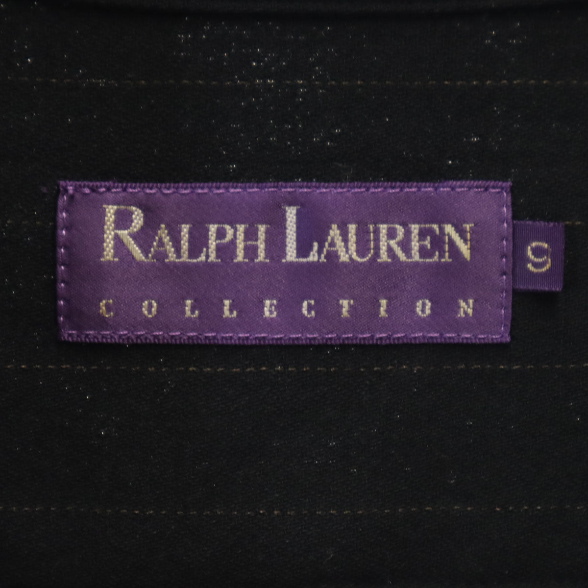 RALPH LAUREN COLLECTION ラルフローレン コレクション 長袖 シャツワンピース 9 ブラック レディース