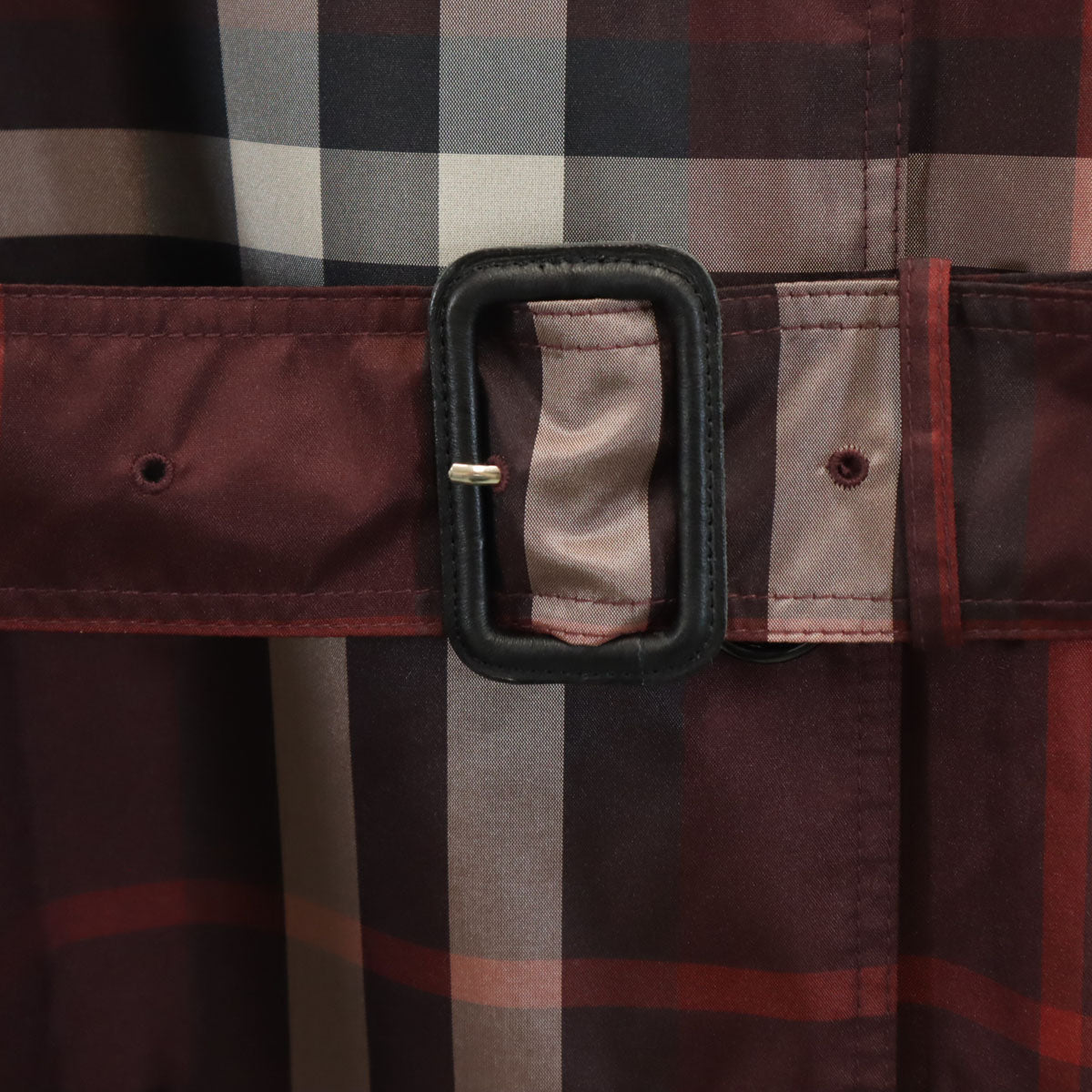 BURBERRY バーバリー チェック柄 トレンチコート 2 レッドブラウン系 裏メッシュ 収納袋付き レディース