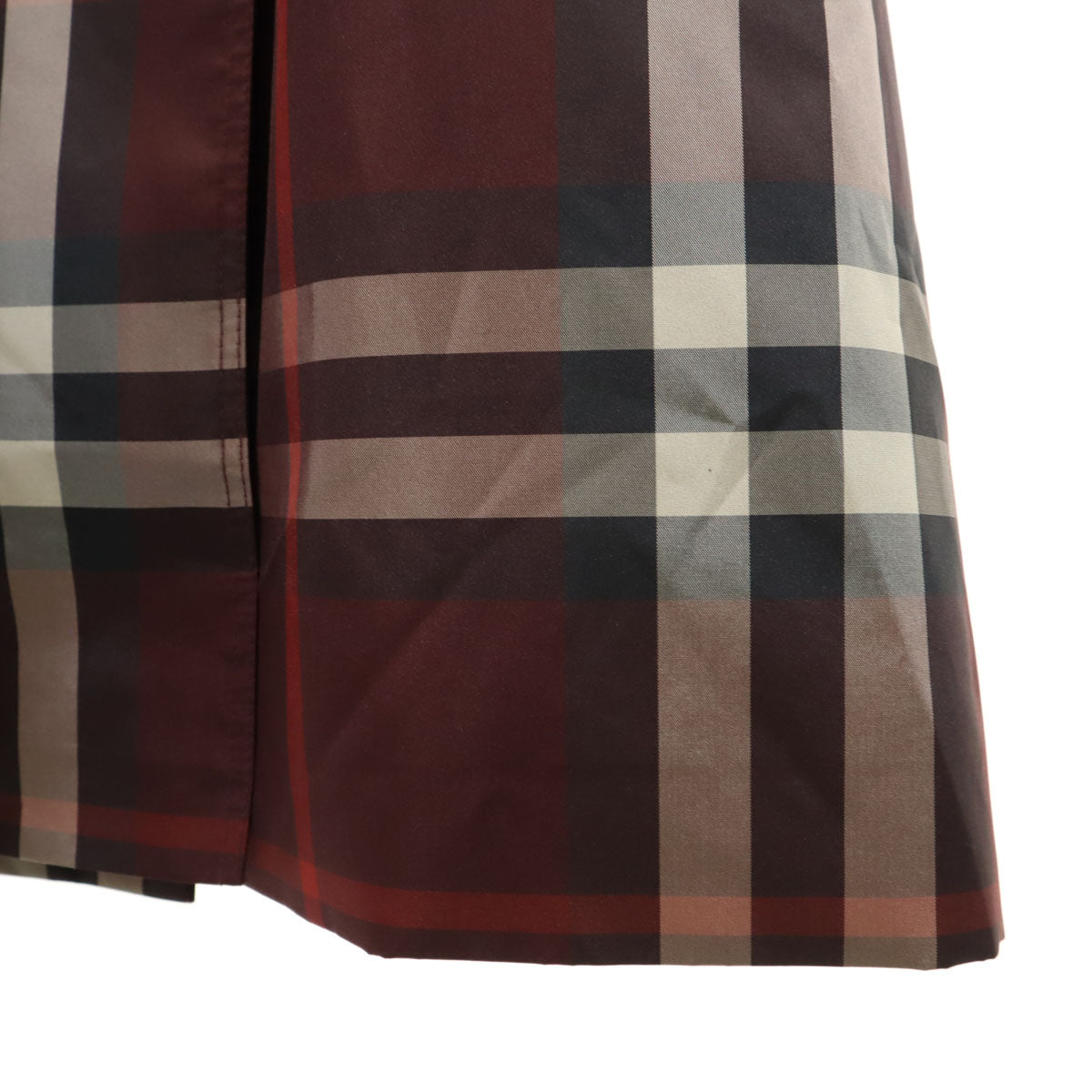 BURBERRY バーバリー チェック柄 トレンチコート 2 レッドブラウン系 裏メッシュ 収納袋付き レディース