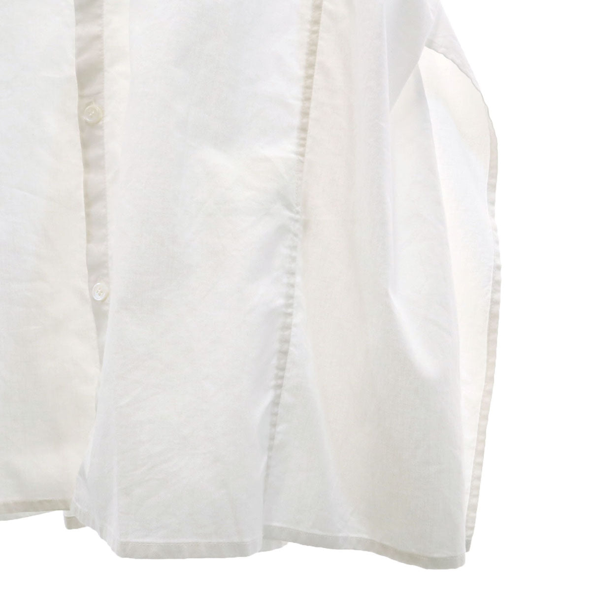 Y's ワイズ 日本製 長袖 ノーカラーシャツ 1 白 メンズ