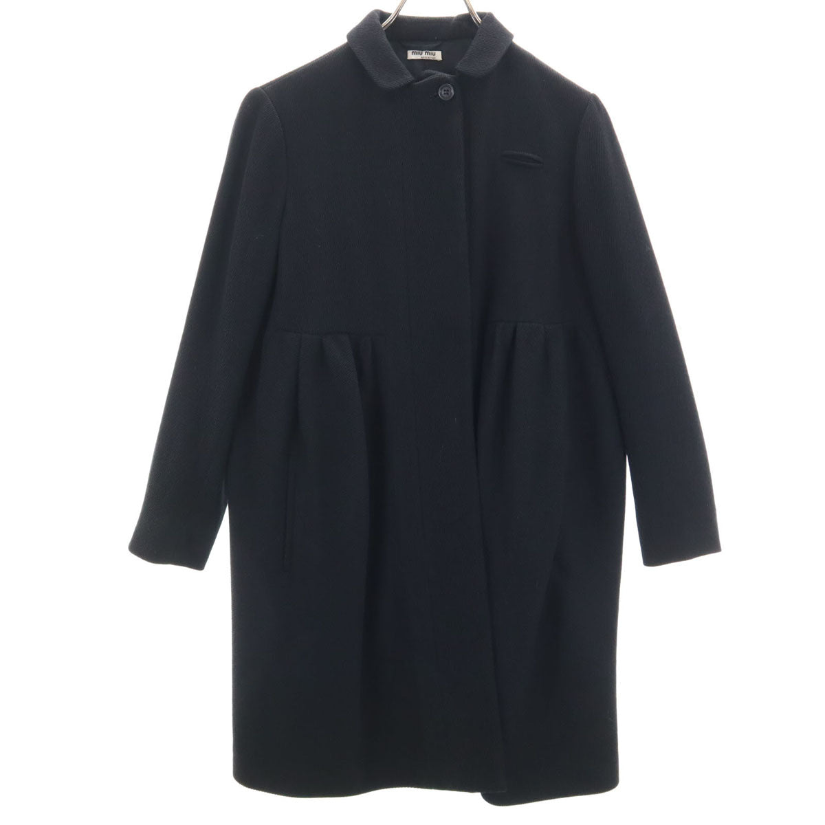 MIUMIU ミュウミュウ イタリア製 ウールコート 38 ブラック レディース
