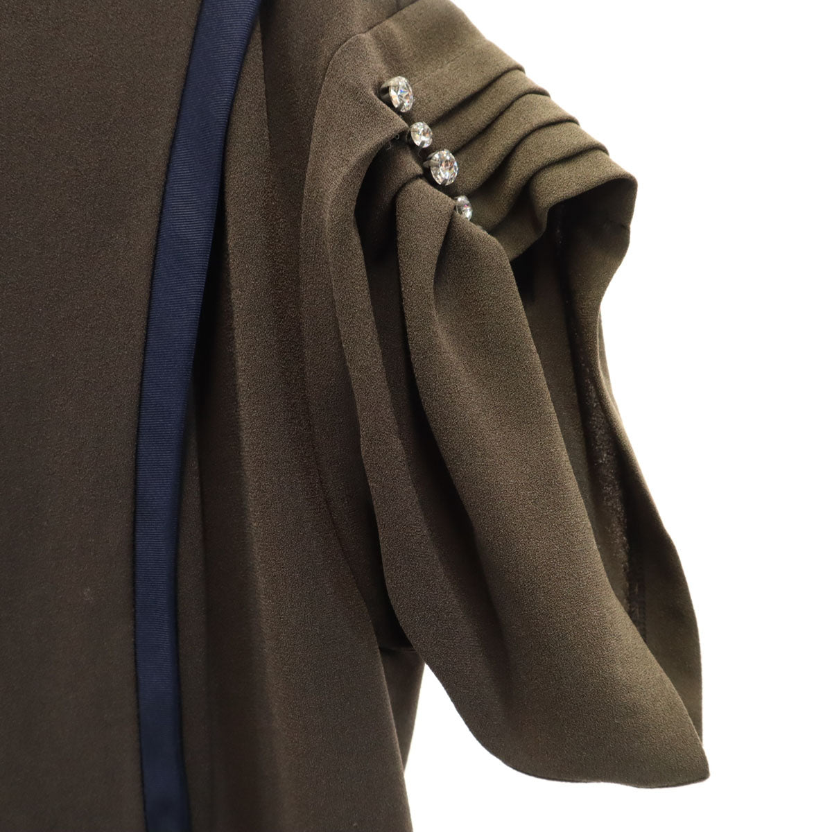 Diagram ダイアグラム 日本製 フレンチスリーブ 膝丈ワンピース 36 ブラウン系 レディース