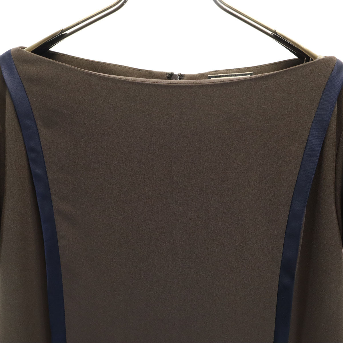 Diagram ダイアグラム 日本製 フレンチスリーブ 膝丈ワンピース 36 ブラウン系 レディース