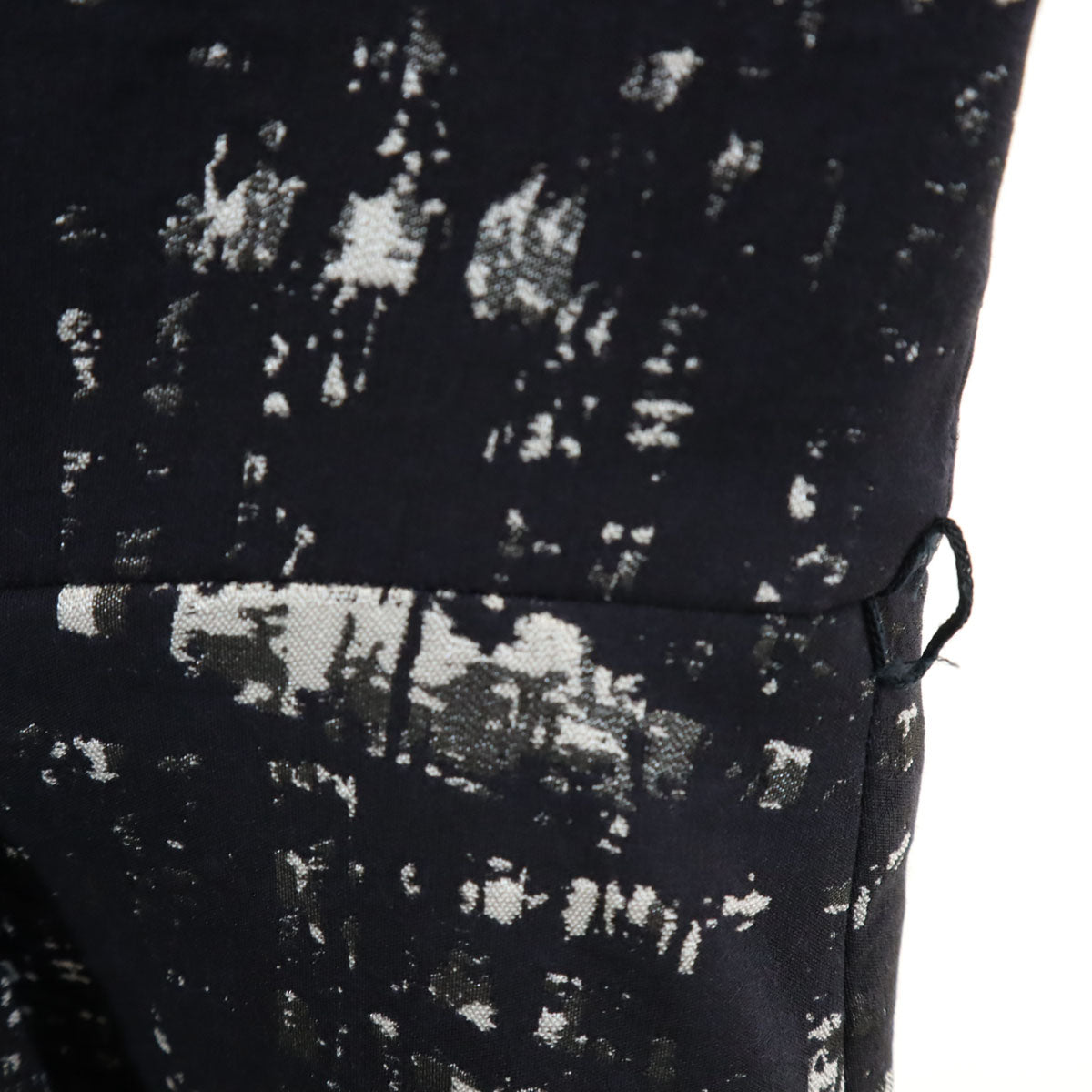 MAX MARA マックスマーラ イタリア製 総柄 ノースリーブ 膝丈ワンピース ネイビー ストレッチ レディース