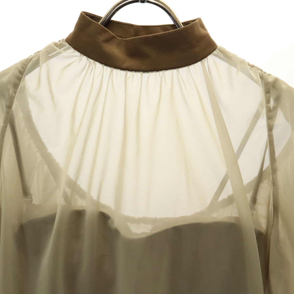 AMERI UNDRESSED アメリ 半袖 レイヤードバルーンヘム アンサンブル S ブラウン系 ワンピース レディース