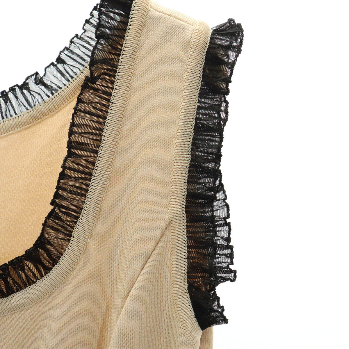 Rene ルネ ノースリーブ ニット ワンピース 36 ベージュ レディース