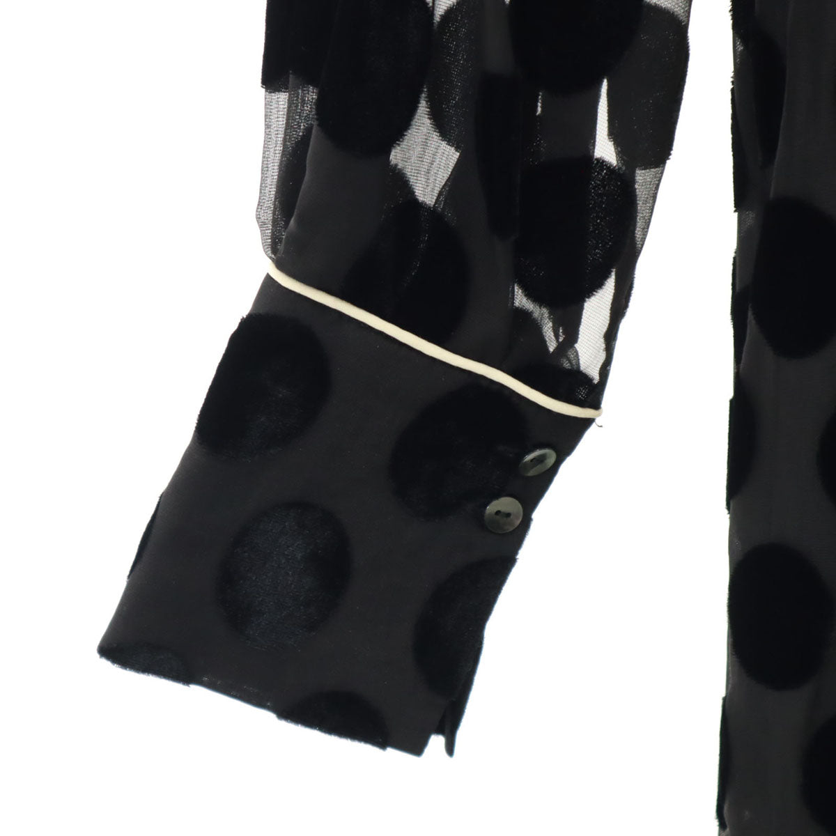 CLANE クラネ ドット柄 長袖 シアー ロングワンピース 1 ブラック 水玉 レディース