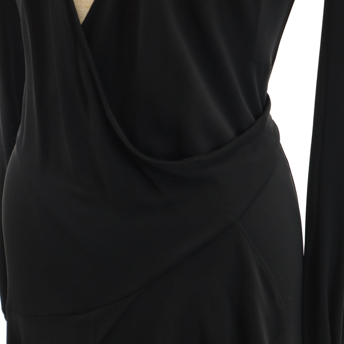 DIANE VON FURSTENBERG ダイアンフォンファステンバーグ USA製 長袖 カシュクール ロング カーディガン 2 ブラック レディース