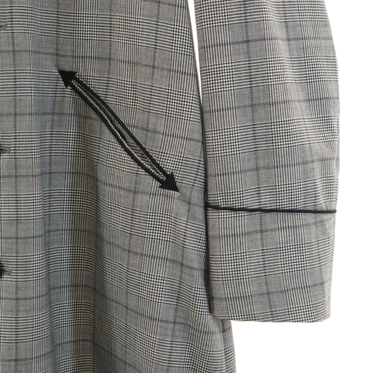 Thee Hysteric XXX ジィヒステリックトリプルエックス 日本製 グレンチェック チェスターコート S グレー メンズ