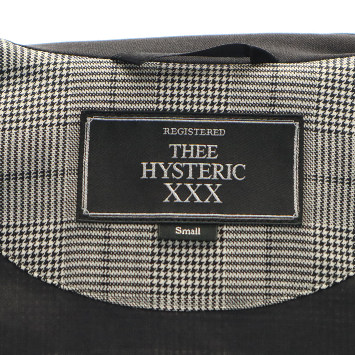 Thee Hysteric XXX ジィヒステリックトリプルエックス 日本製 グレンチェック チェスターコート S グレー メンズ