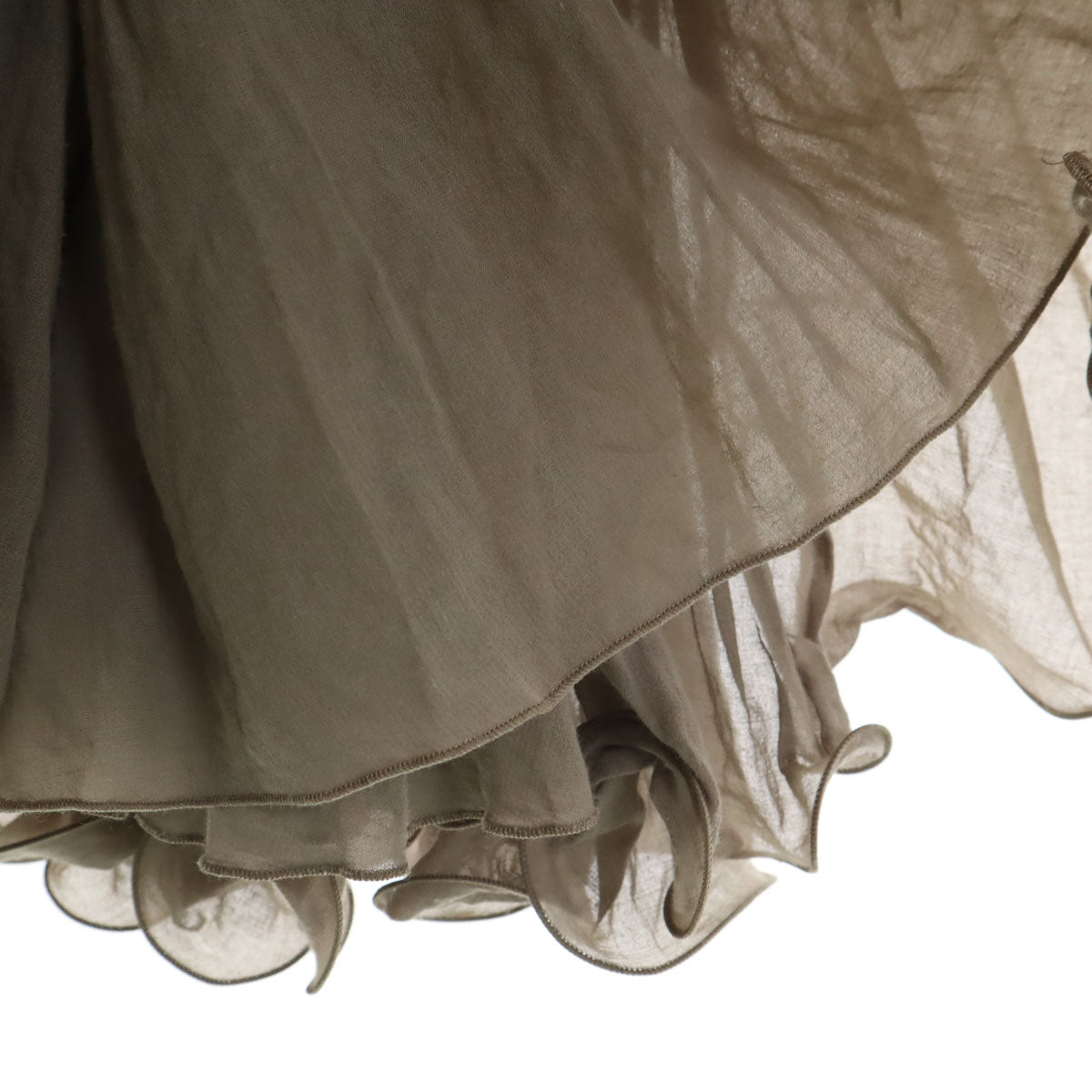 LANVIN en Bleu ランバンオンブルー プリーツ キャミワンピース 38 グレージュ レディース