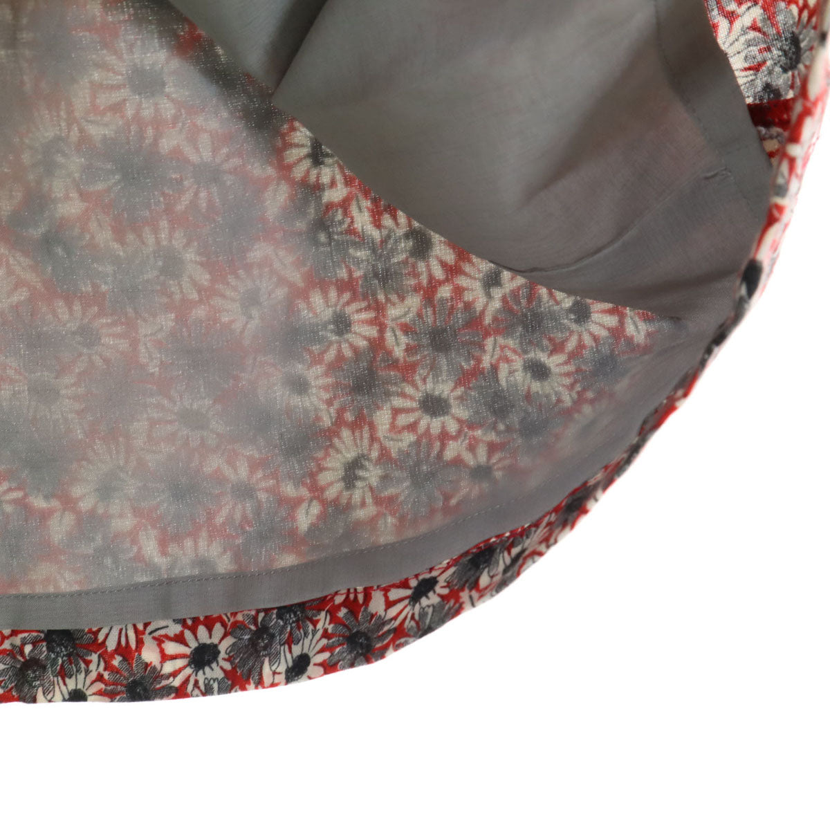 BEAMS LIGHTS ビームスライツ 花柄 ノースリーブ ミニワンピース 36 レッド レディース