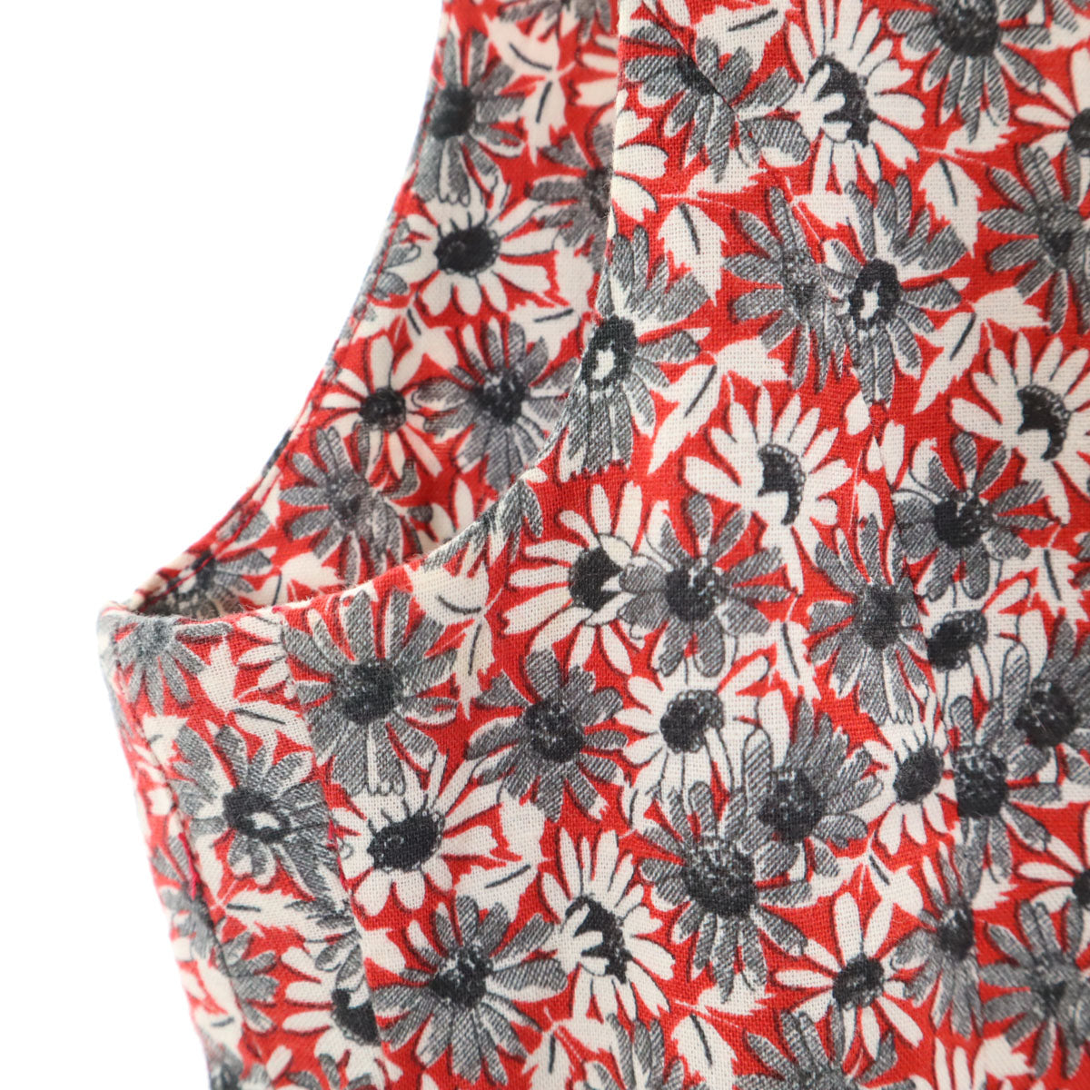 BEAMS LIGHTS ビームスライツ 花柄 ノースリーブ ミニワンピース 36 レッド レディース