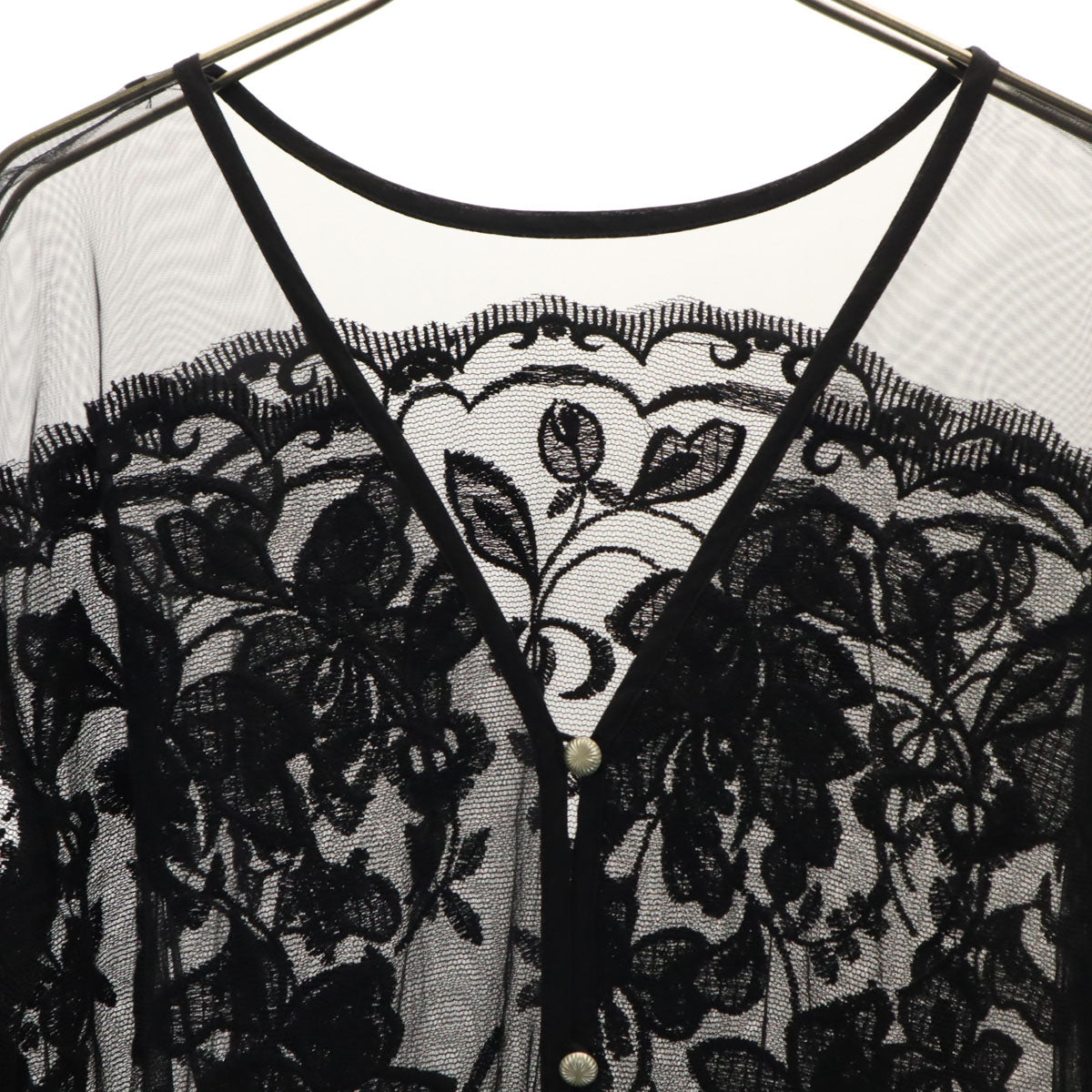 AMERI UNDRESSED アメリ 長袖 レース ロング カーディガン M 黒 レディース