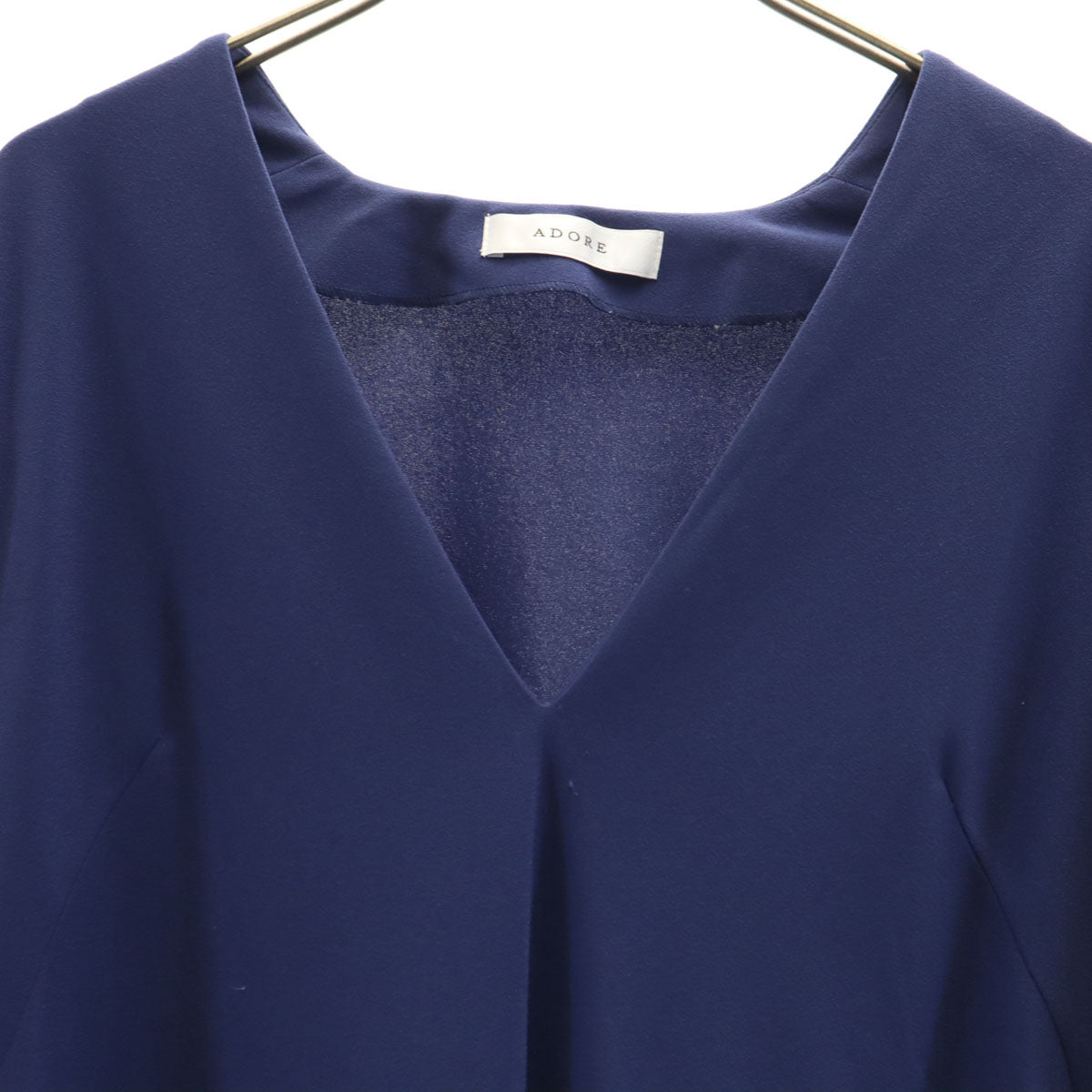 ADORE アドーア 日本製 長袖 ロングワンピース 38 ネイビー系 レディース