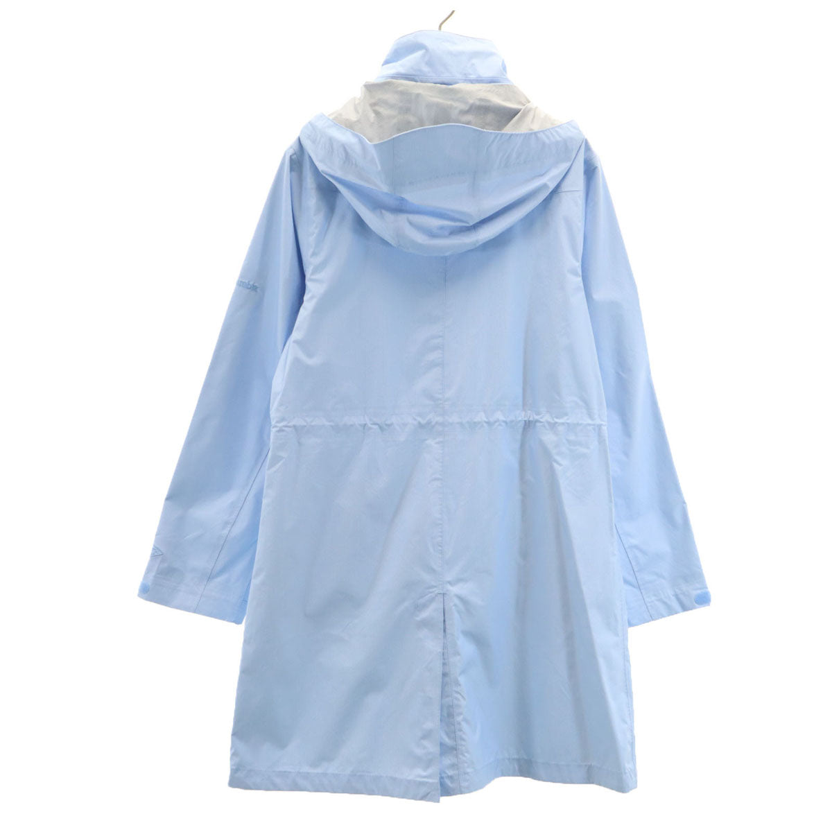 Columbia コロンビア ストライプ柄 レインコート M 水色 収納袋付き レディース