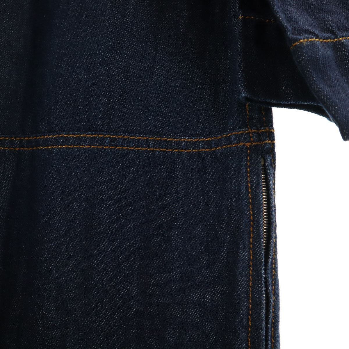 MARNI マルニ イタリア製 リネンブレンド 長袖 デニム 膝丈ワンピース 42 インディゴ レディース