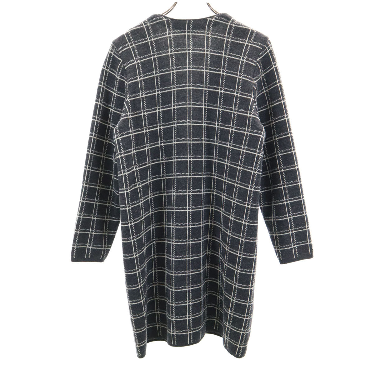 FOXEY フォクシー 日本製 ウール チェック柄 長袖 ニット