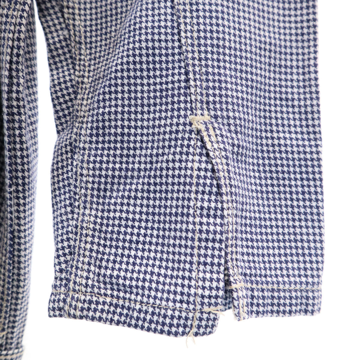 R by 45rpm アールバイフォーティファイブアールピーエム 日本製 千鳥柄 7分袖 シャツワンピース ネイビー系 レディース