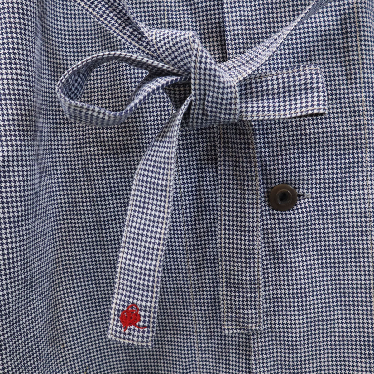 R by 45rpm アールバイフォーティファイブアールピーエム 日本製 千鳥柄 7分袖 シャツワンピース ネイビー系 レディース