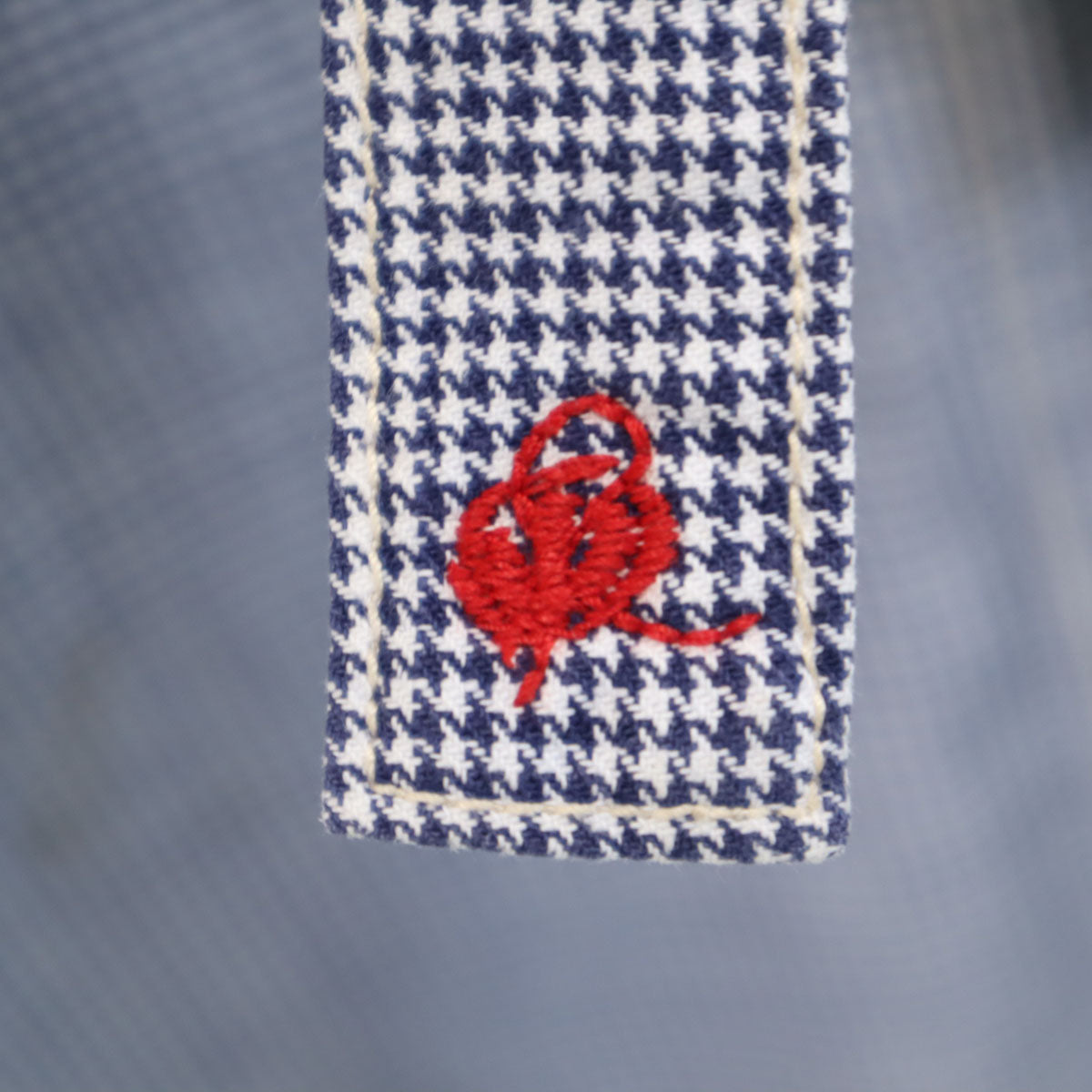 R by 45rpm アールバイフォーティファイブアールピーエム 日本製 千鳥柄 7分袖 シャツワンピース ネイビー系 レディース