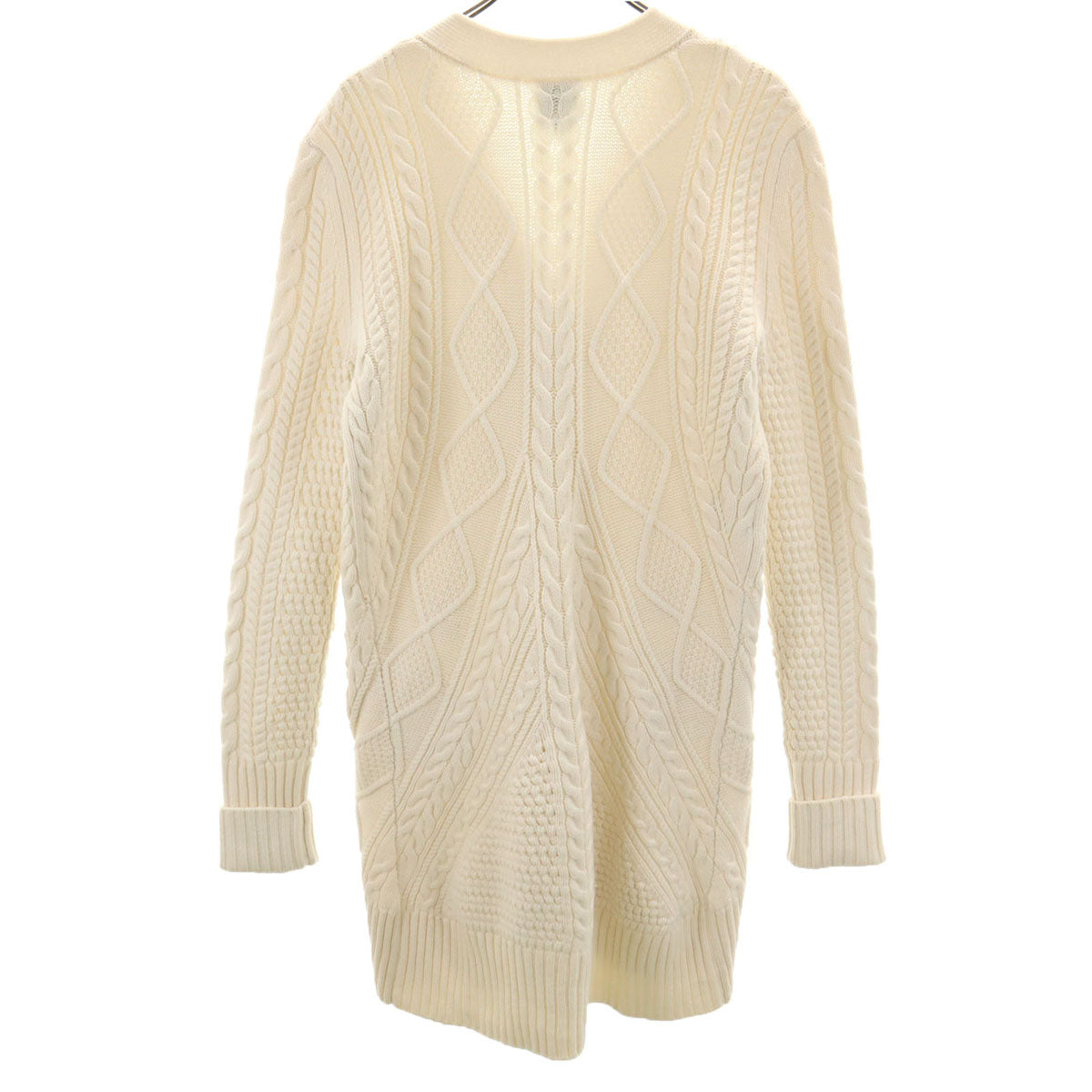 Alexander McQueen アレキサンダーマックイーン 長袖 Vネック ロング カーディガン 40 ホワイト系 レディース