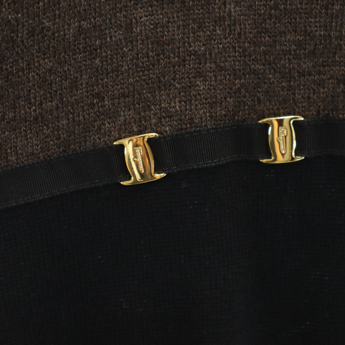 Salvatore Ferragamo サルヴァトーレフェラガモ 90s オールド 長袖 ニット ワンピース L ブラック レディース