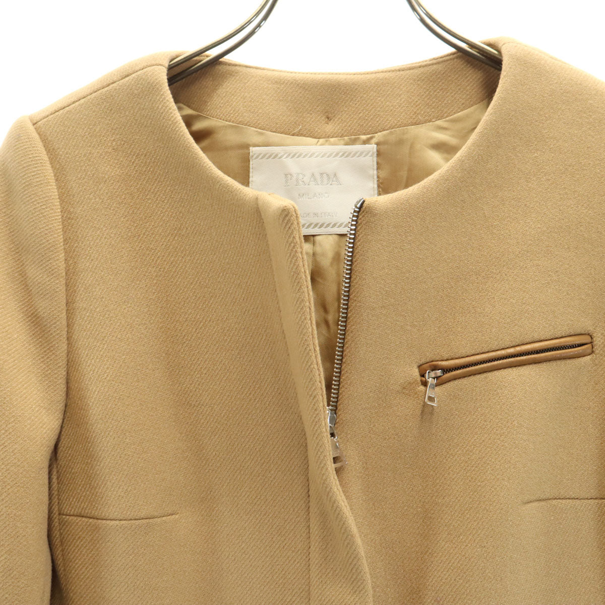 PRADA プラダ イタリア製 オールド ウールコート 38 ベージュ レディース
