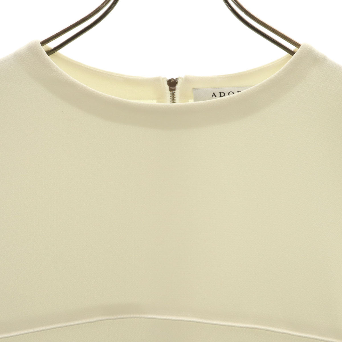 ADORE アドーア 日本製 長袖 膝丈ワンピース 36 白 レディース