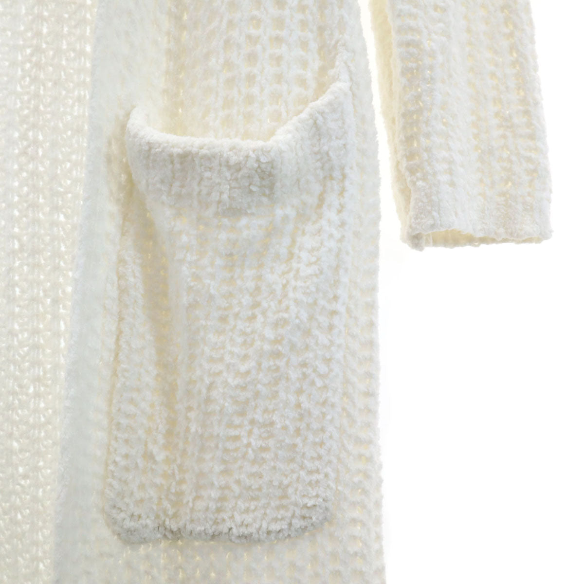 Ron Herman ロンハーマン 長袖 ロング ニットカーディガン S ホワイト 前開き 羽織り レディース