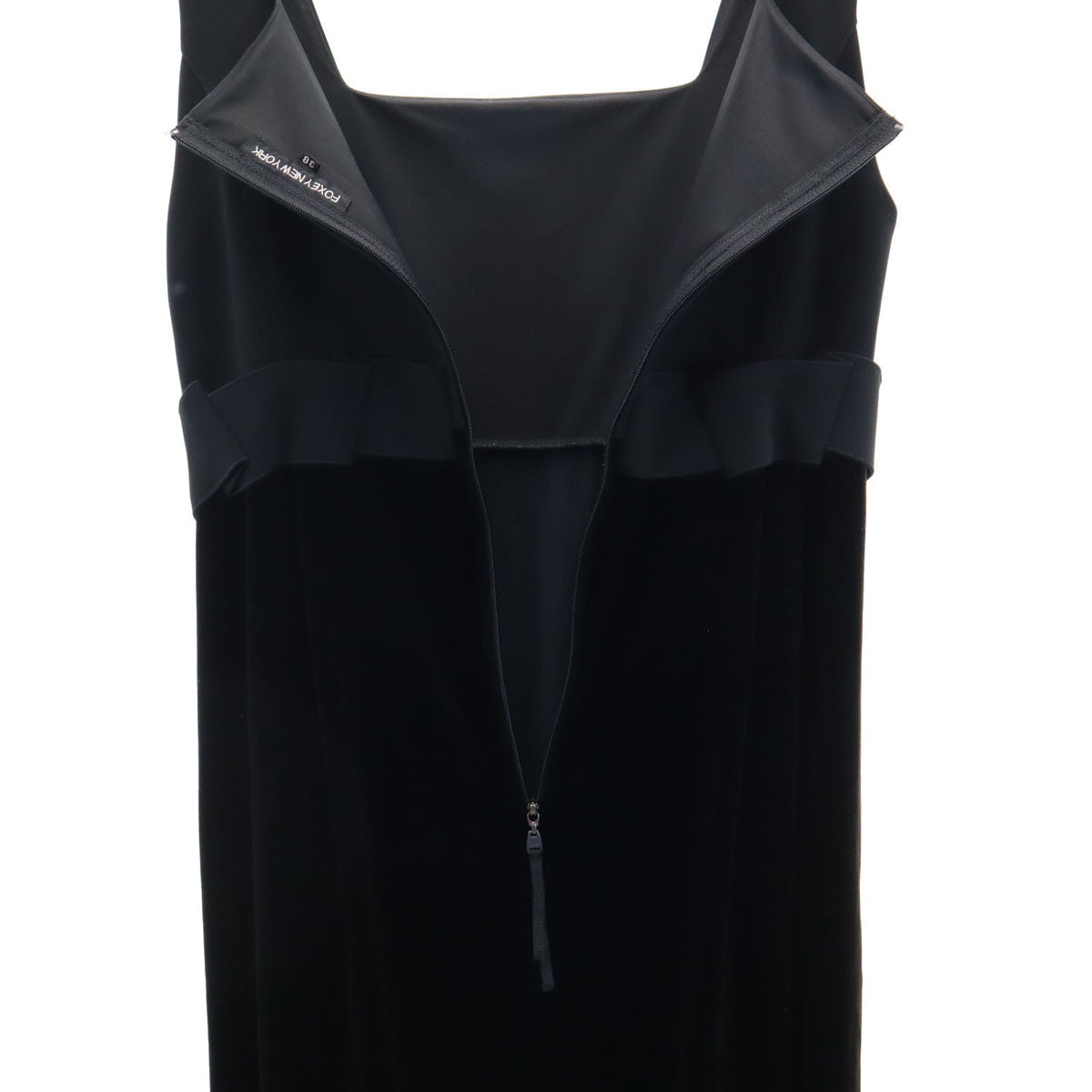 FOXEY NEW YORK フォクシーニューヨーク 日本製 ノースリーブ ワンピース 38 ブラック レディース